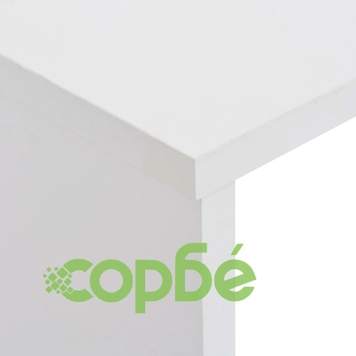 Бар маса с 2 плота, бяла, 130x40x120 см ➤ топ цена ➤ sorbe.bg