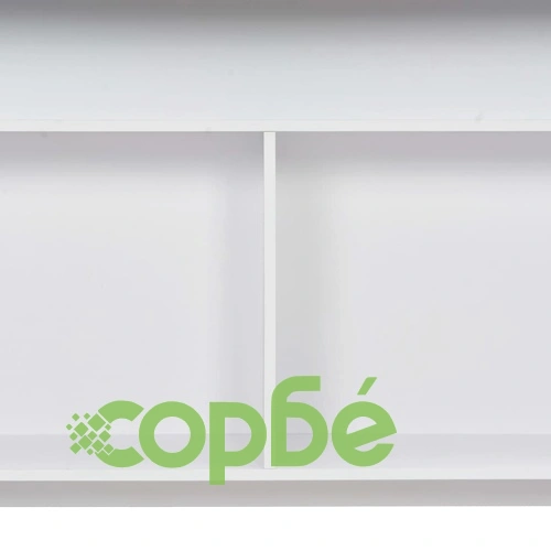 Бар маса с 2 плота, бяла, 130x40x120 см ➤ топ цена ➤ sorbe.bg