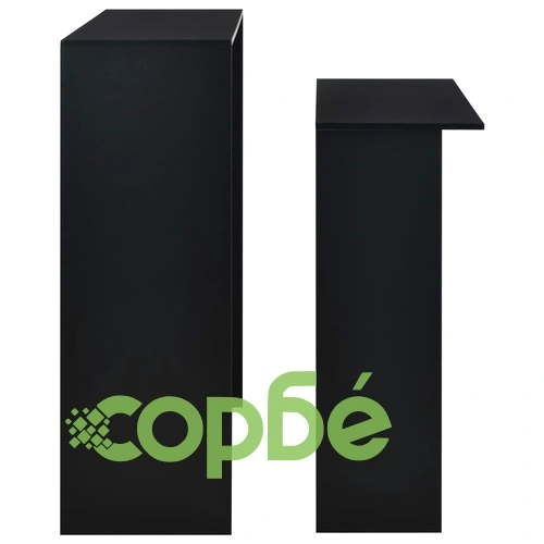 Бар маса с 2 плота, черна, 130x40x120 см ➤ топ цена ➤ sorbe.bg