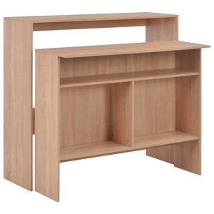 Бар маса с 2 плота, дъб, 130x40x120 см