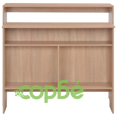 Бар маса с 2 плота, дъб, 130x40x120 см ➤ топ цена ➤ sorbe.bg