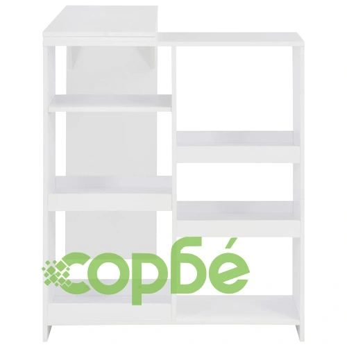 Бар маса с подвижен рафт, бял, 138x39x110 см ➤ топ цена ➤ sorbe.bg