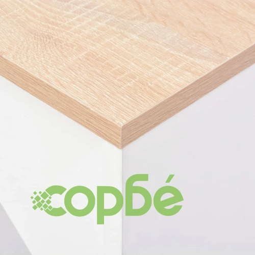 Бар маса с подвижен рафт, бяла, 138x39x110 см ➤ топ цена ➤ sorbe.bg