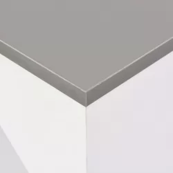 Бар маса с подвижен рафт, бяла, 138x39x110 см