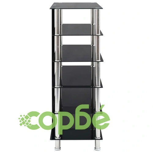 280096  HiFi Stand Black 90x40x113 cm Tempered Glass ➤ топ цена ➤ sorbe.bg