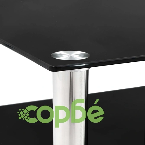 280096  HiFi Stand Black 90x40x113 cm Tempered Glass ➤ топ цена ➤ sorbe.bg