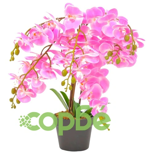 Изкуствено растение орхидея със саксия, розово, 60 см ➤ топ цена ➤ sorbe.bg