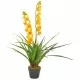 Изкуствено растение орхидея със саксия, жълто, 90 см