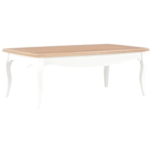 280001  Coffee Table White and Brown 110x60x40 cm Solid Pine Wood
