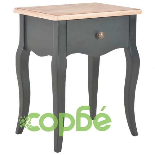 Нощно шкафче, черно и кафяво, 40x30x50 см, бор масив ➤ топ цена ➤ sorbe.bg