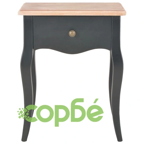 Нощно шкафче, черно и кафяво, 40x30x50 см, бор масив ➤ топ цена ➤ sorbe.bg