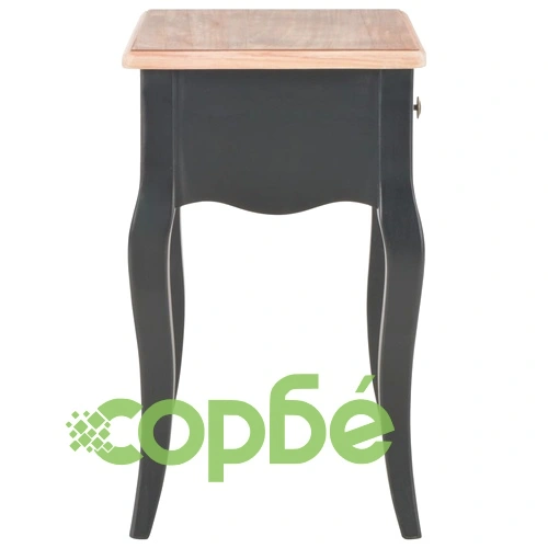 Нощно шкафче, черно и кафяво, 40x30x50 см, бор масив ➤ топ цена ➤ sorbe.bg