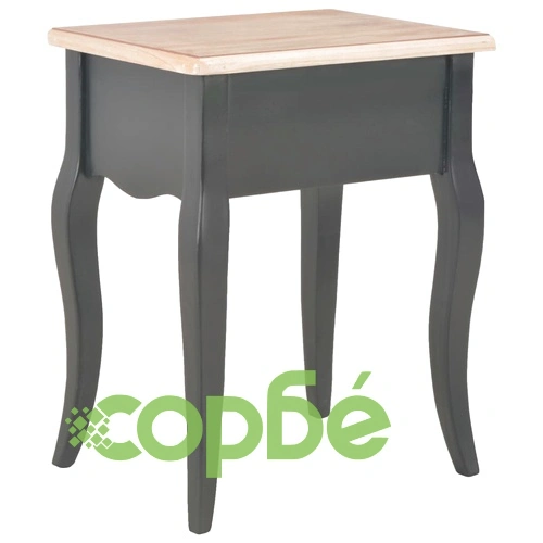 Нощно шкафче, черно и кафяво, 40x30x50 см, бор масив ➤ топ цена ➤ sorbe.bg