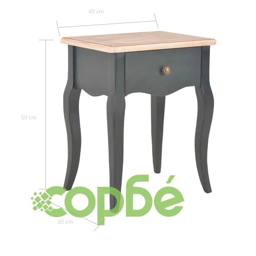 Нощно шкафче, черно и кафяво, 40x30x50 см, бор масив ➤ топ цена ➤ sorbe.bg