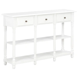 Конзолна маса, бяла, 120x30x76 см, МДФ