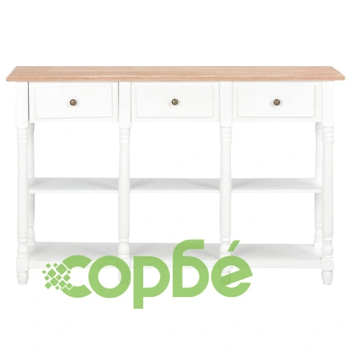 Конзолна маса, бяла, 120x30x76 см, МДФ ➤ топ цена ➤ sorbe.bg