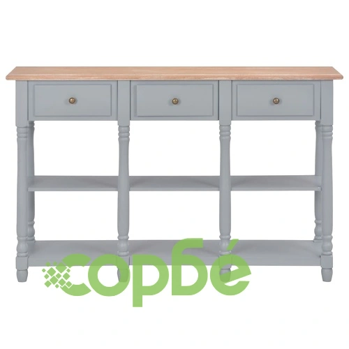 Конзолна маса, сива, 120x30x76 см, МДФ ➤ топ цена ➤ sorbe.bg