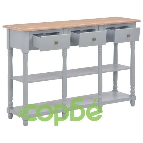 Конзолна маса, сива, 120x30x76 см, МДФ ➤ топ цена ➤ sorbe.bg