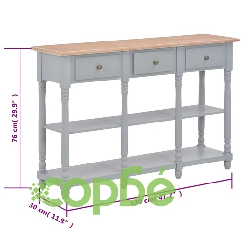 Конзолна маса, сива, 120x30x76 см, МДФ ➤ топ цена ➤ sorbe.bg