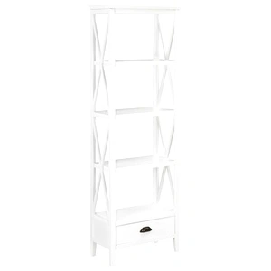 280035  Bookcase with 1 Drawer White 60x30x170 cm MDF