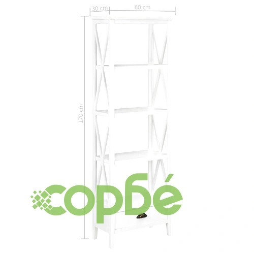 280035  Bookcase with 1 Drawer White 60x30x170 cm MDF ➤ топ цена ➤ sorbe.bg