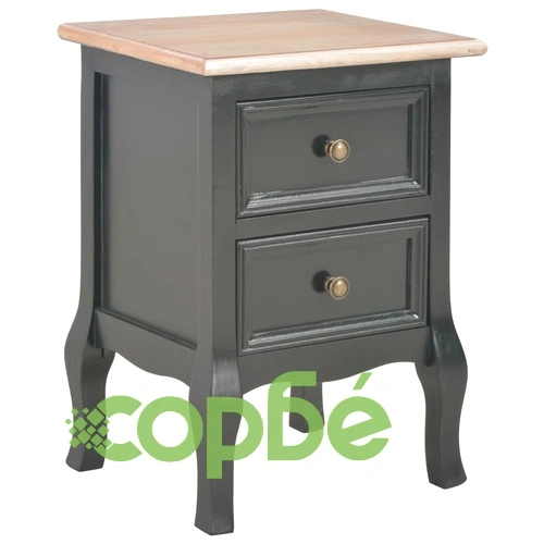 Нощно шкафче, черно, 35x30x49 см, МДФ ➤ топ цена ➤ sorbe.bg