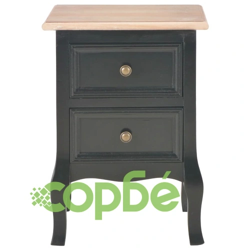 Нощно шкафче, черно, 35x30x49 см, МДФ ➤ топ цена ➤ sorbe.bg