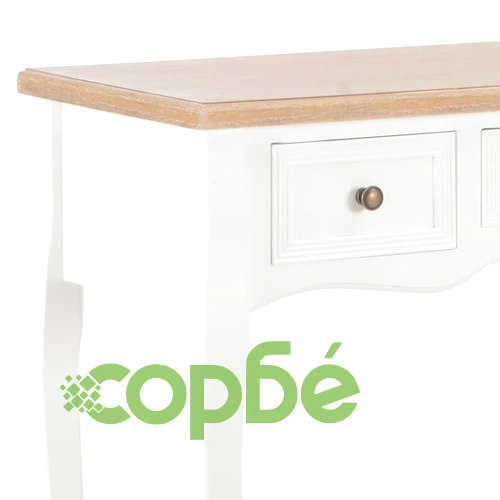 Конзолна тоалетна маса с 3 чекмеджета, бяла ➤ топ цена ➤ sorbe.bg