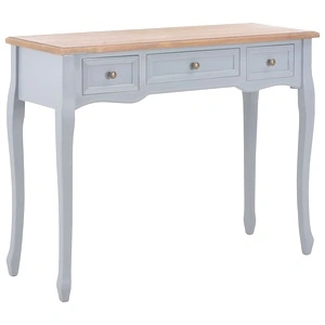 Конзолна тоалетна маса с 3 чекмеджета, сива