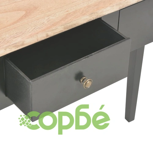 Тоалетна масичка, черна, 79x30x74 см, дървена ➤ топ цена ➤ sorbe.bg