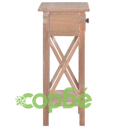 Странична маса, кафява, 27x27x65,5 см, дървена ➤ топ цена ➤ sorbe.bg