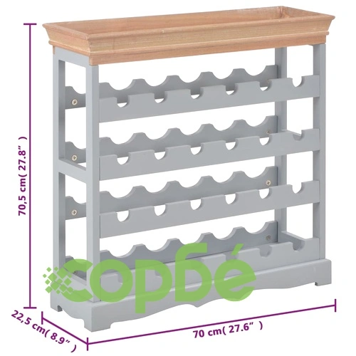 Шкаф за вино, сив, 70x22,5x70,5 см, МДФ ➤ топ цена ➤ sorbe.bg