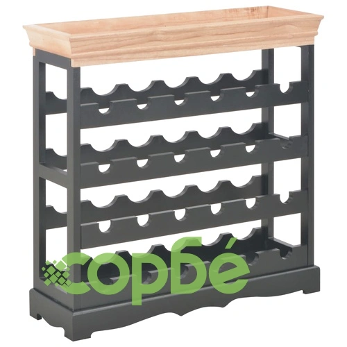 Шкаф за вино, черен, 70x22,5x70,5 см, МДФ ➤ топ цена ➤ sorbe.bg