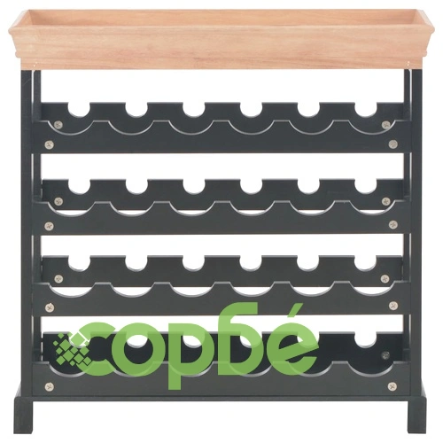 Шкаф за вино, черен, 70x22,5x70,5 см, МДФ ➤ топ цена ➤ sorbe.bg