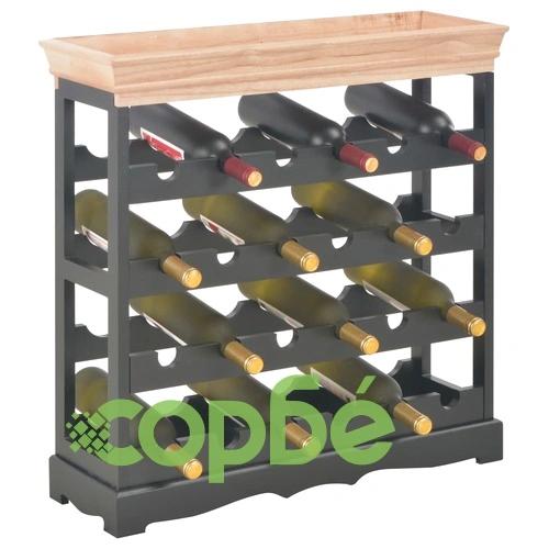 Шкаф за вино, черен, 70x22,5x70,5 см, МДФ ➤ топ цена ➤ sorbe.bg