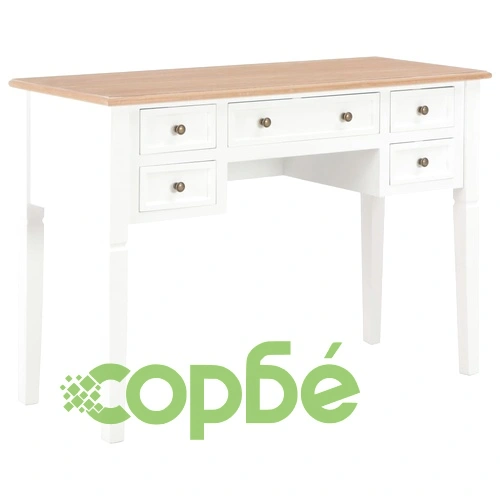 Писалище, бяло, 109,5x45x77,5 см, дърво ➤ топ цена ➤ sorbe.bg