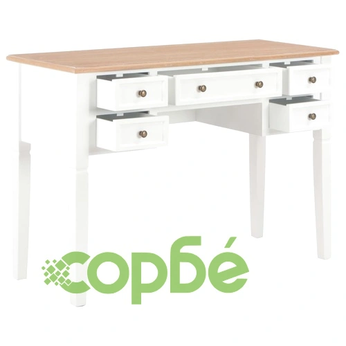 Писалище, бяло, 109,5x45x77,5 см, дърво ➤ топ цена ➤ sorbe.bg