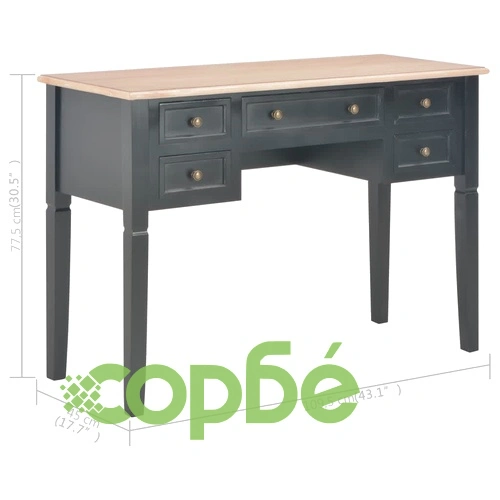 Писалище, черно, 109,5x45x77,5 см, дърво ➤ топ цена ➤ sorbe.bg