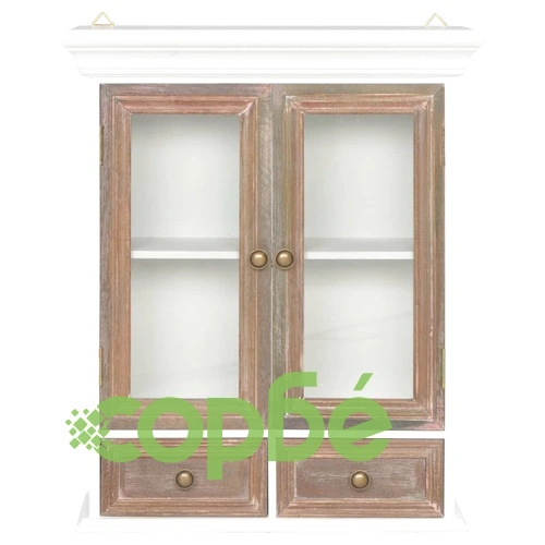 Стенен шкаф, бял, 49x22x59 см, инженерно дърво ➤ топ цена ➤ sorbe.bg