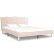 280535  Bed Frame Beige Fabric 160x200 cm