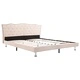280535  Bed Frame Beige Fabric 160x200 cm