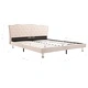 280535  Bed Frame Beige Fabric 160x200 cm