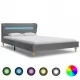 Рамка за легло с LED осветление, светлосива, плат, 120x200 см