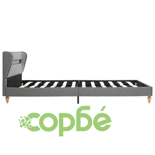 Рамка за легло с LED осветление, светлосива, плат, 120x200 см ➤ топ цена ➤ sorbe.bg