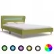 Рамка за легло с LED, зелена, плат, 140x200 см