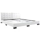 280635  Bed Frame White Faux Leather 160x200 cm