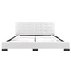 280635  Bed Frame White Faux Leather 160x200 cm