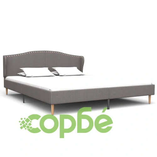 Рамка за легло, светлосива, текстил, 160x200 см ➤ топ цена ➤ sorbe.bg