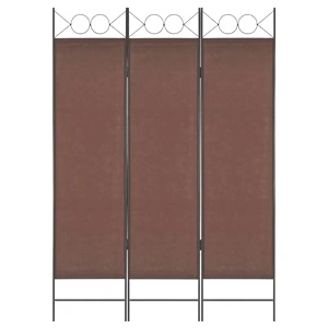 Параван за стая, 3 панела, кафяв, 120x180 см
