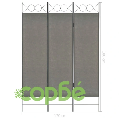Параван за стая, 3 панела, антрацит, 120x180 см ➤ топ цена ➤ sorbe.bg